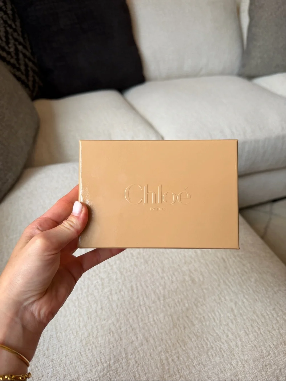 Chloe Black Leather Mini Card Holder with Gold Padlock